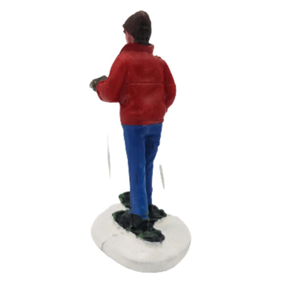 Magic Village narciarz Świąteczna Wioska Figurka - obrazek 3