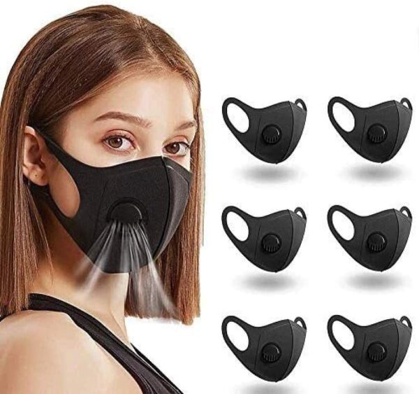 6xMASKA WIELORAZOWA 3D GĄBKOWA OCHRONNA Z ZAWOREM