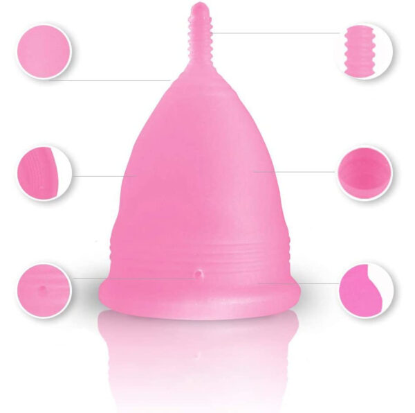 Zestaw kubeczek menstruacyjny + akcesoria róż S+L - obrazek 2