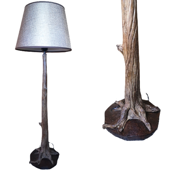 Lampa stojąca drzewo drewniana noga konar 85 cm
