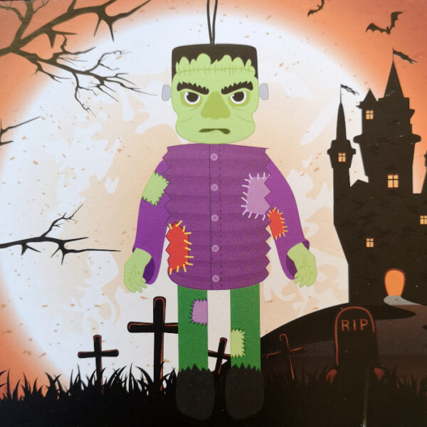 Lampion papierowy Halloween Frankenstein 55 cm