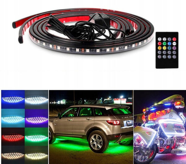 Oświetlenie podwozia listwy LED RGB neony tuning - obrazek 6