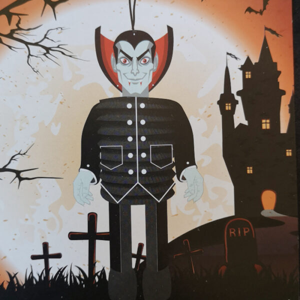 Lampion papierowy Halloween Drakula Wampir 55 cm