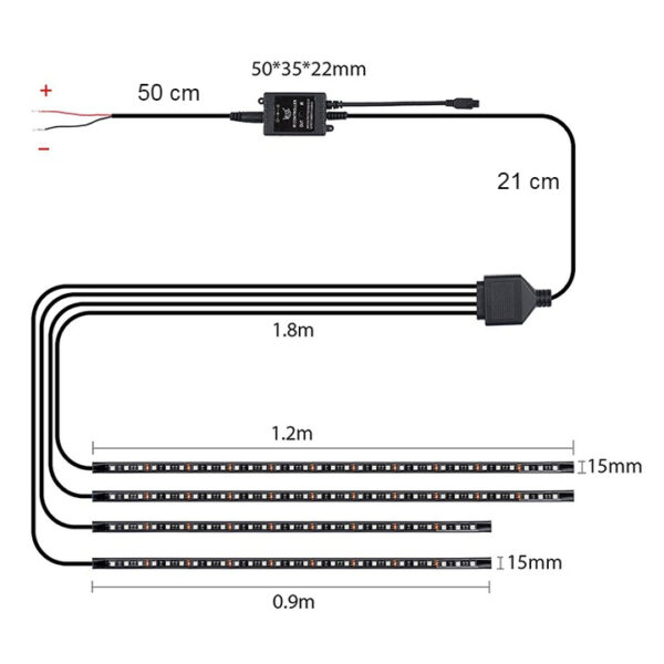 Oświetlenie podwozia listwy LED RGB neony tuning - obrazek 7