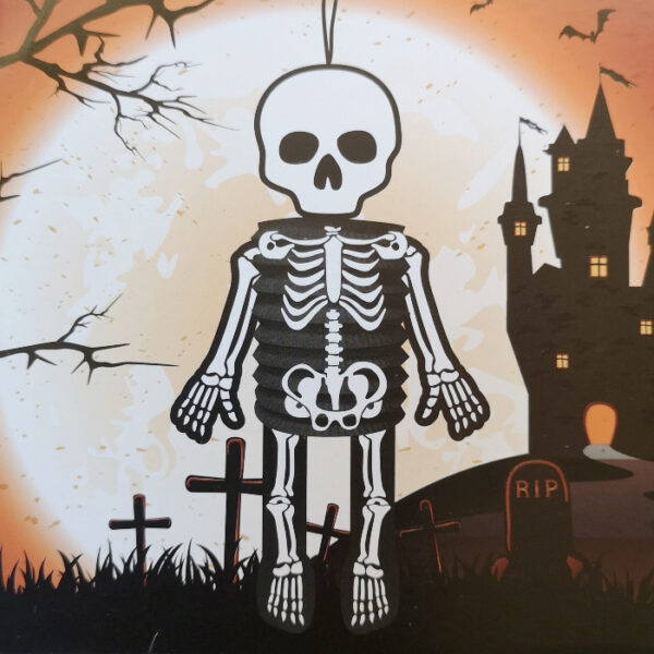 Lampion papierowy Halloween Szkielet 55 cm