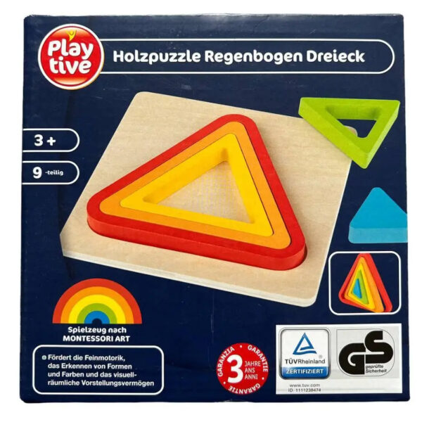 Playtive Drewniana układanka Montessori trójkąty