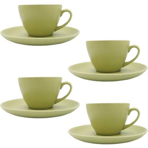 Komplet 4xFiliżanki z podstawkami 200ml Green Jaliang