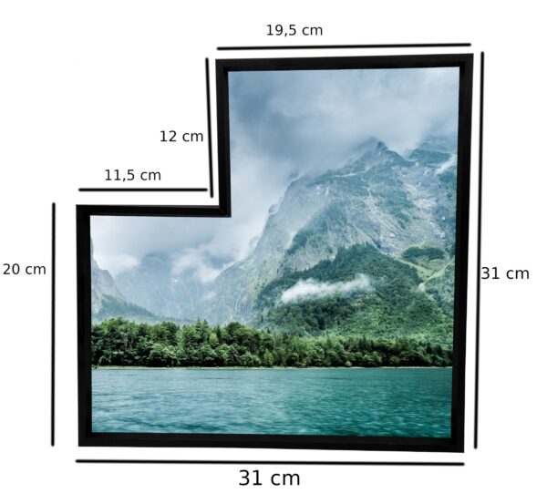 Ramka aluminiowa czarna 31x31 cm nieregularny kształt - obrazek 2