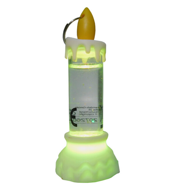 Brelok breloczek świeczka z brokatem LED - obrazek 4
