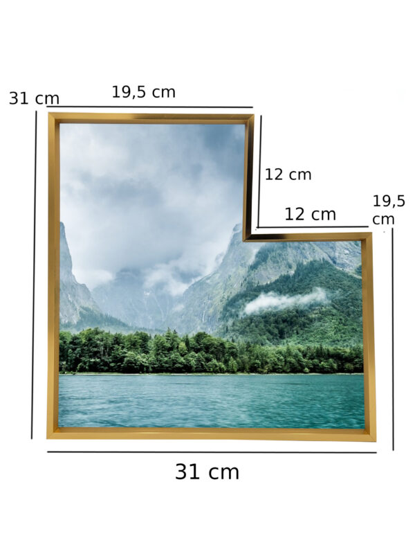 Ramka aluminiowa złota 31x31 cm nieregularny kształt - obrazek 3