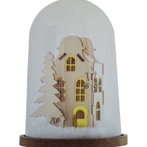 Dekoracja świąteczna DIY drewniana LED