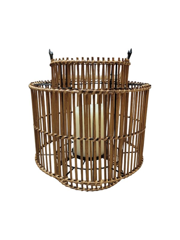 Lampion rattanowy ze świeczką LED 30 cm