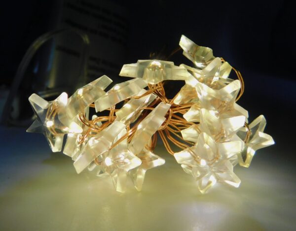 Lampki LED 2,3 m gwiazdki na baterie - obrazek 2