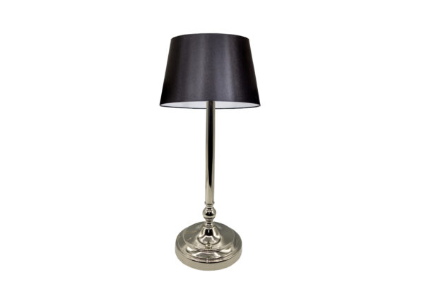 Lampa stołowa lampka nocna srebrna czarna 55 cm