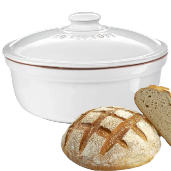 Garnek do pieczenia chleba Römertopf okrągły biały 4,5L