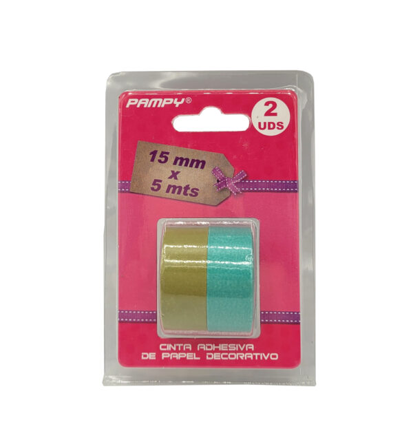 Taśma ozdobna papierowa zielona morska 15 mm x 5 m