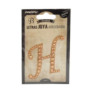 Litera H różowe złoto w cyrkonie naklejka do scrapbookingu