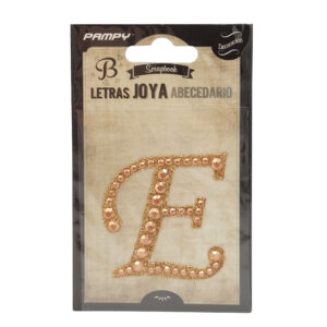 Litera E różowe złoto w cyrkonie naklejka do scrapbookingu