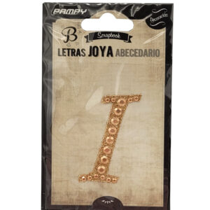 Litera I różowe złoto w cyrkonie naklejka do scrapbookingu