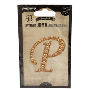 Litera P różowe złoto w cyrkonie naklejka do scrapbookingu