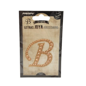 Litera B różowe złoto w cyrkonie naklejka do scrapbookingu