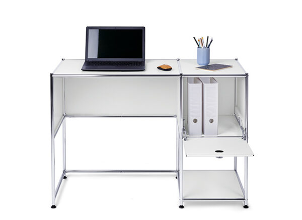 Metalowe biurko CN3 białe 116x75x52,5 cm - obrazek 3