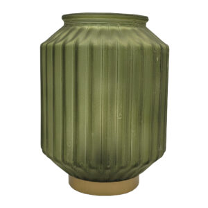 Lampa stołowa metalowa szklana zielona