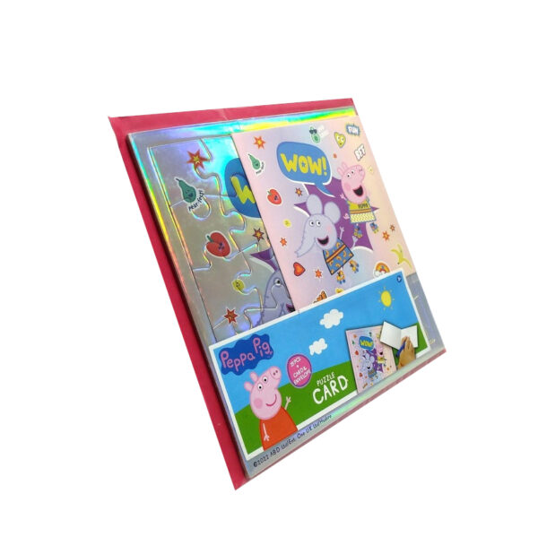 Kartka urodzinowa puzzle Świnka Peppa 15,5 x 15,5 cm - obrazek 2