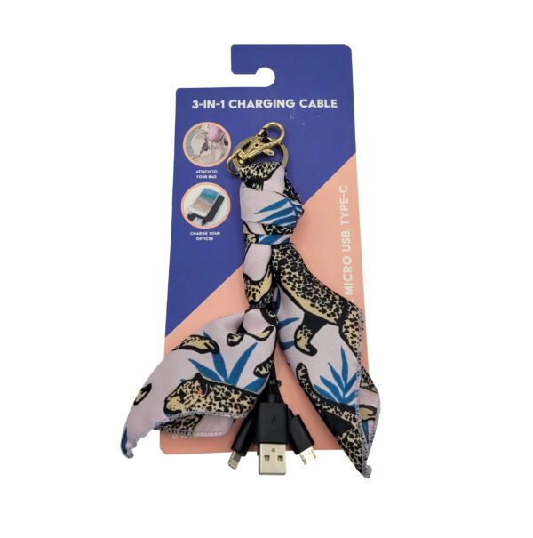 Ładowarka USB z breloczkiem 3w1 typ C 8-pin