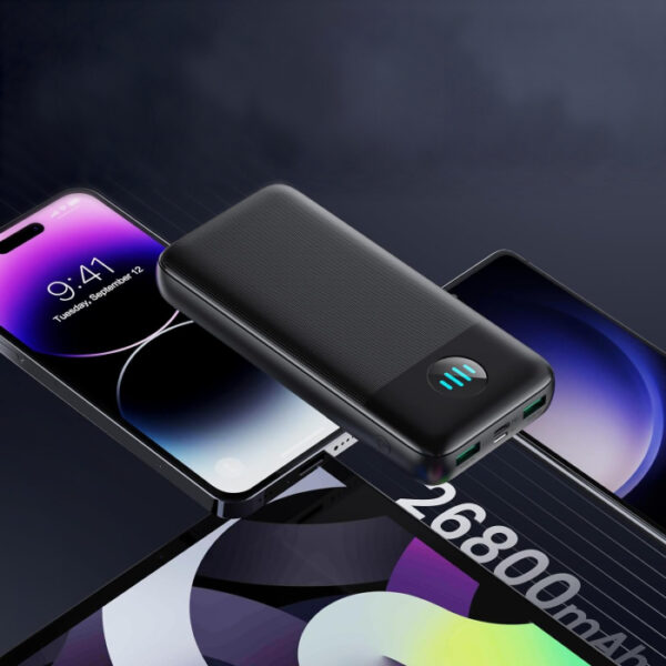 Power Bank 26 800 mAh czarny pojemny USB-C USB-A microUSB - obrazek 3