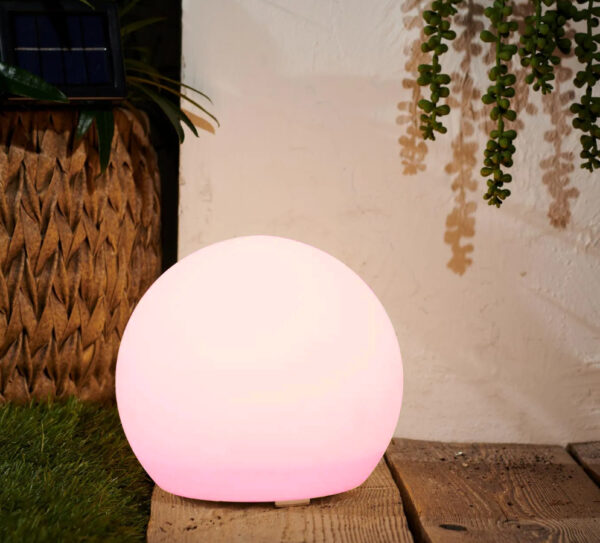 Lampa solarna w kształcie kuli kolorowa RGB 40 cm - obrazek 3