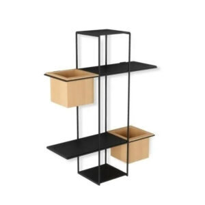 Umbra półka cubist czarna metalowa z osłonkami