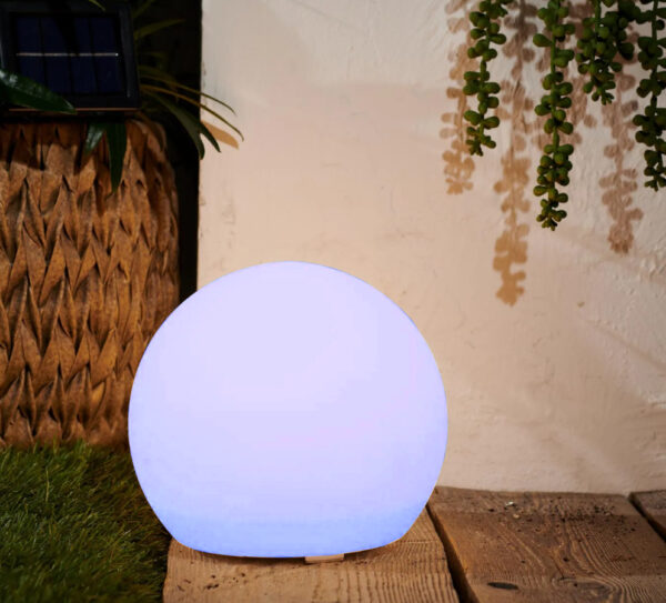 Lampa solarna w kształcie kuli kolorowa RGB 40 cm - obrazek 2