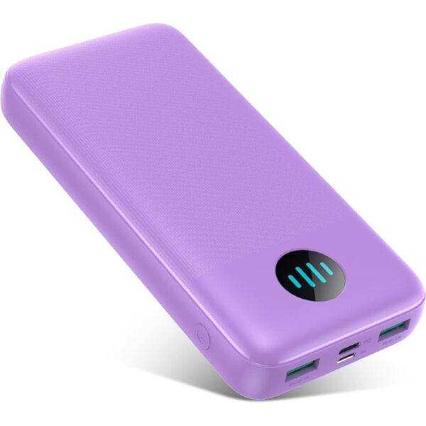 Power Bank 26 800 mAh fioletowy pojemny USB-C USB-A
