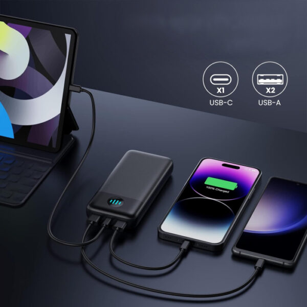 Power Bank 26 800 mAh czarny pojemny USB-C USB-A microUSB - obrazek 2