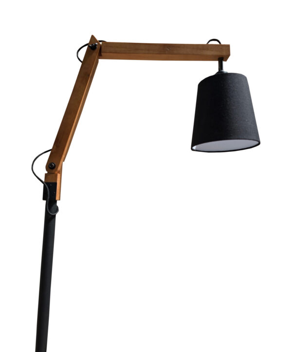 Lampa stojąca czarna 145 cm regulowana - obrazek 3