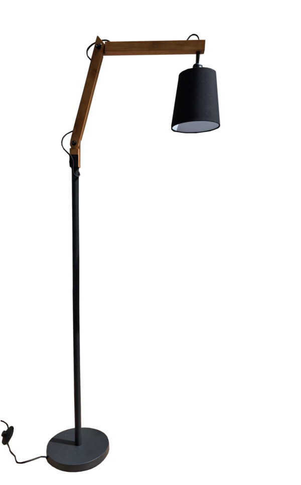 Lampa stojąca czarna 145 cm regulowana - obrazek 2