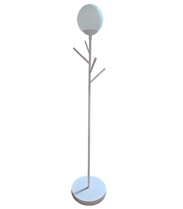 Lampa stojąca podłogowa biała 155 cm z wieszakami