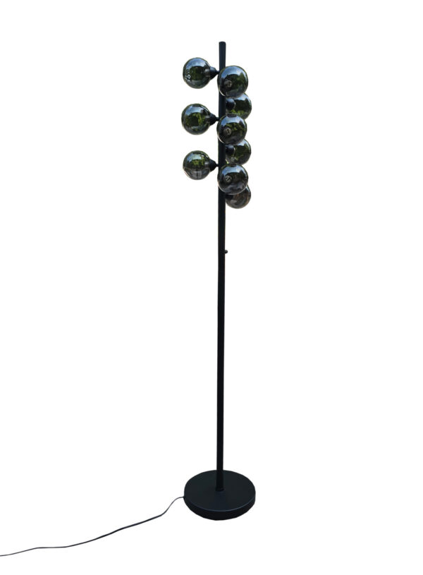 Lampa stojąca czarna 157 cm 9 żarówek ściemniana