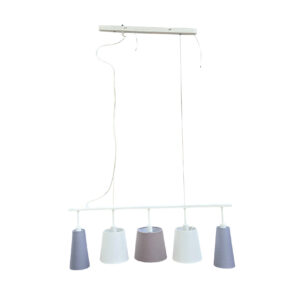 Lampa wisząca z 5 kloszami 150 cm regulowana