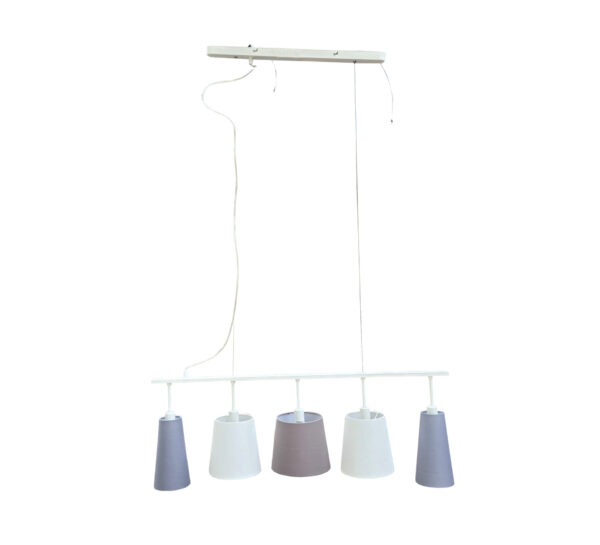 Lampa wisząca z 5 kloszami 150 cm regulowana