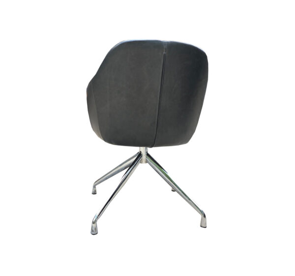 Krzesło biurowe szare 83 cm skóra PUR - obrazek 3