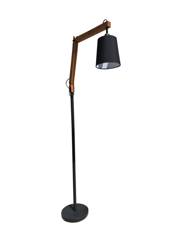 Lampa stojąca czarna 145 cm regulowana