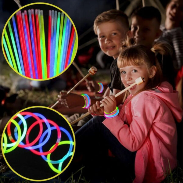 Pałeczki fluorescencyjne dla dzieci 50 szt. opaski na imprezę - obrazek 2