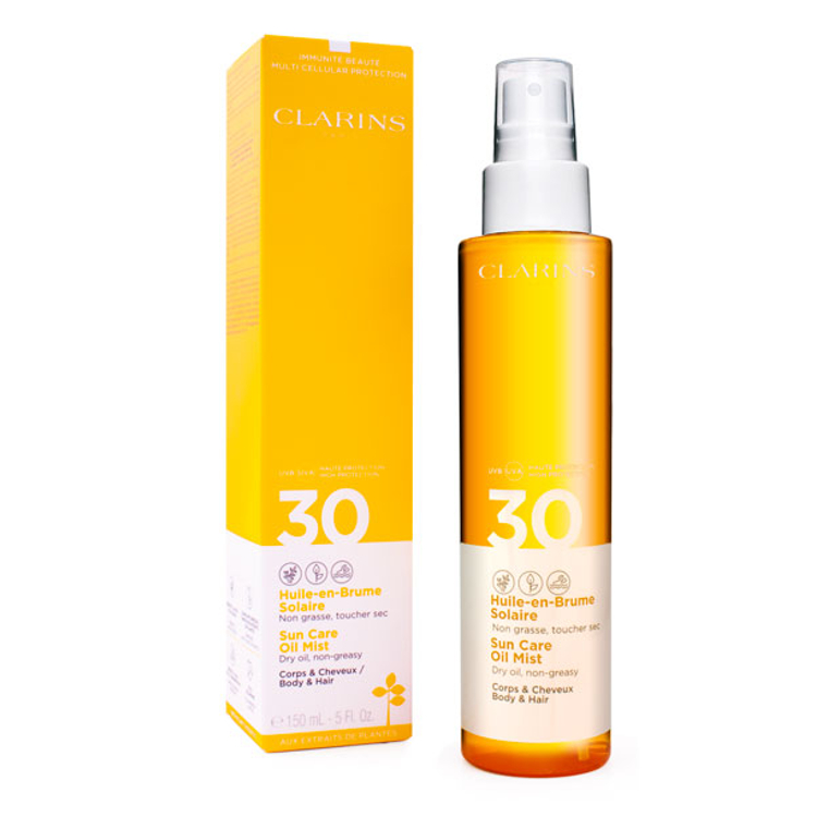 Clarins mgiełka do opalania ciała i włosów SPF 30 150ml
