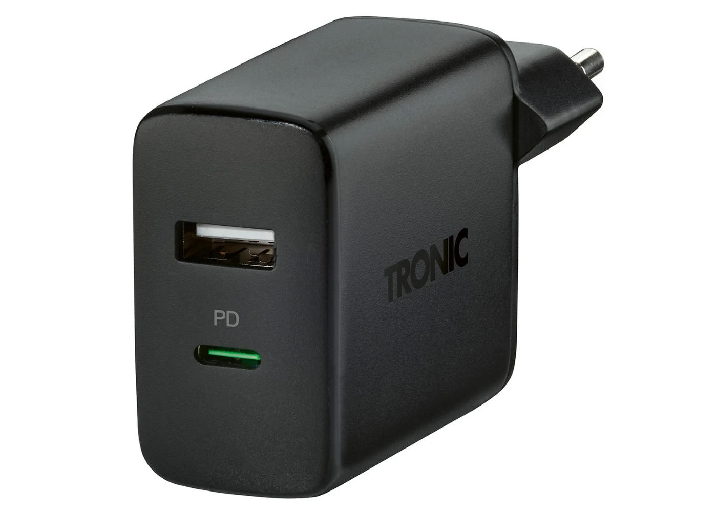 Podwójna ładowarka USB typ A USB typ C Tronic czarna
