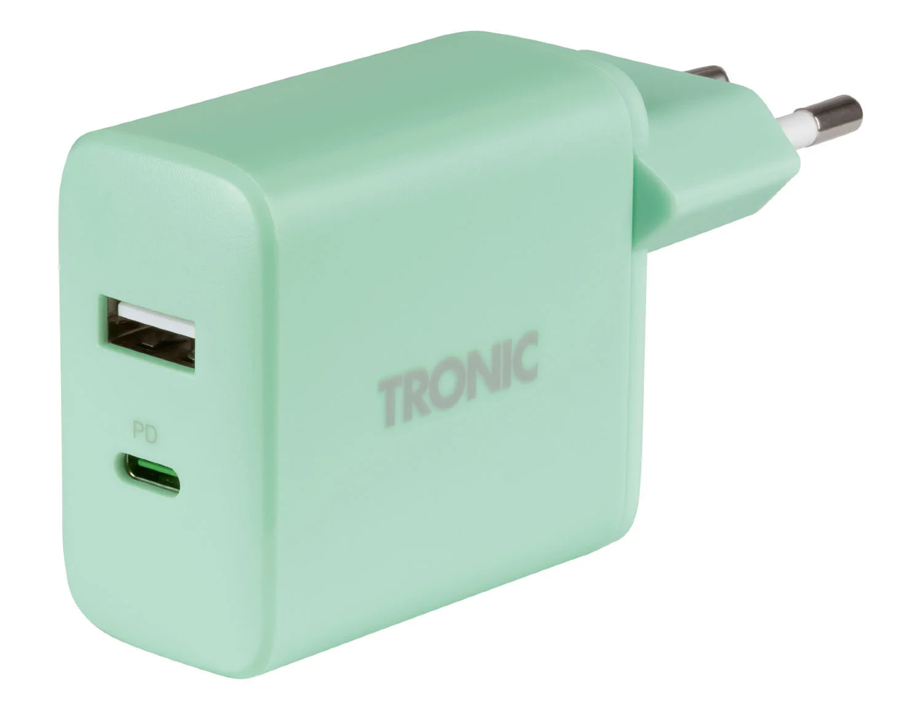Podwójna ładowarka USB typ A USB typ C Tronic zielona