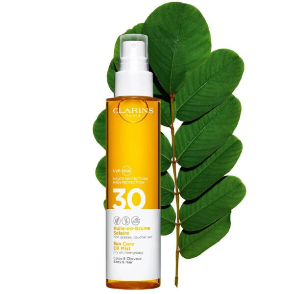Clarins mgiełka do opalania ciała i włosów SPF 30 150ml - obrazek 2