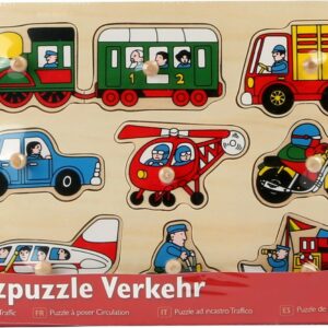 Drewniane puzzle dla dzieci pojazdy Small Foot 2+