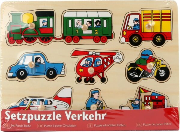 Drewniane puzzle dla dzieci pojazdy Small Foot 2+